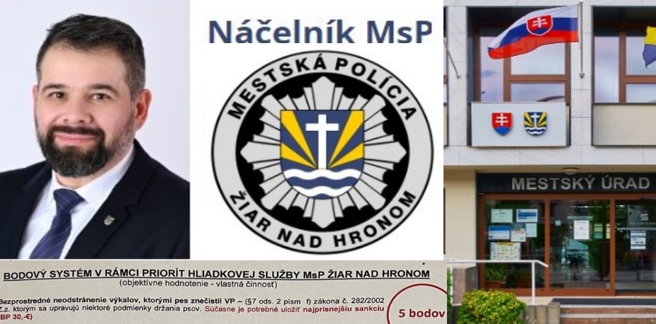Náčelník MsP v Žiari nad Hronom a jeho Bodový systém pre udeľovanie prémií/_zdroj: web mesta a Bodový systém na nástenke MsP v Žiari nad Hronom