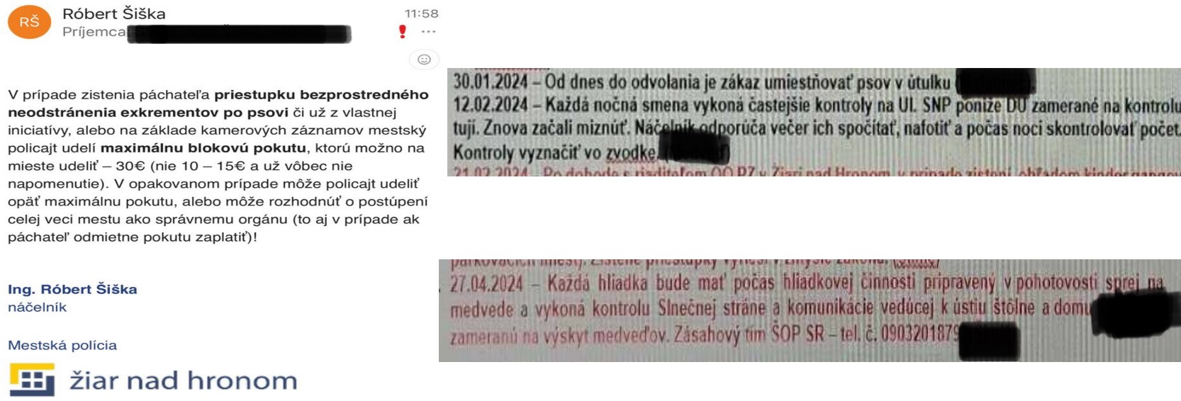 Interné pokyny náčelníka Mestskej polície Žiar nad Hronom v roku 2024/ zdroj: Pokyny náčelníka MsP Žiar nad Hronom