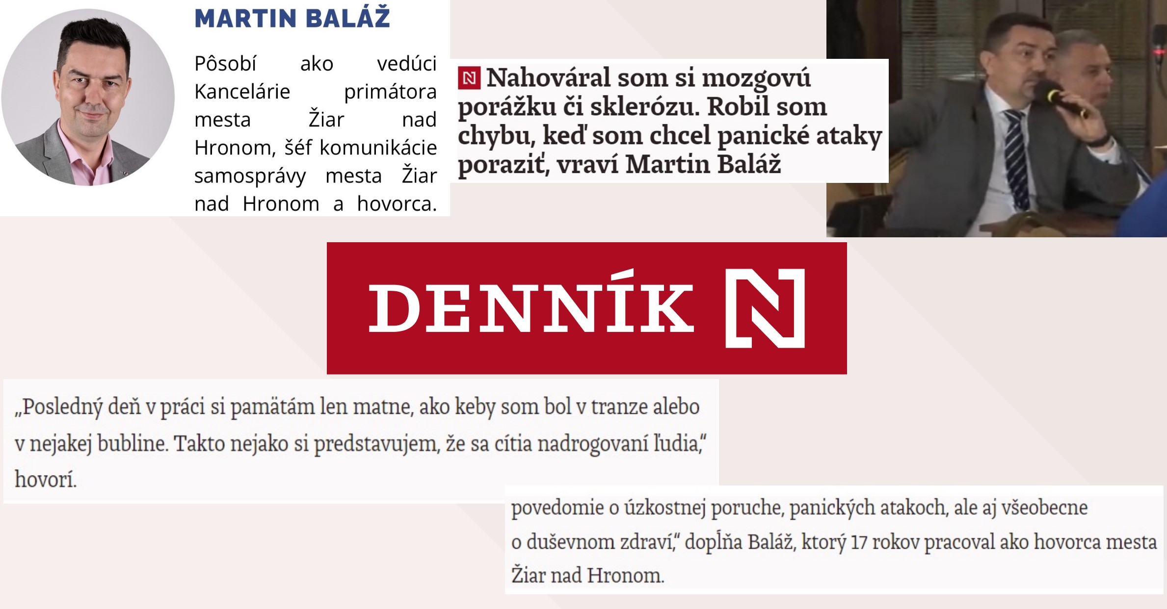 Prezentácia Martina Baláža na webe jeho firmy, zasadnutie MsZ v Žiari nad Hronom 8.12.2022, kde sa vedúci kancelárie primátora Martin Baláž preriekol o zmanipulovaných komunálnych voľbách v októbri 2022 a úryvky z článku v Denníku N 16.10.2024 / zdroj: web firmy Martina Baláža Triumf Media, s.r.o. /dnes už nefunkčný/, reportáž ATV a článok v Denníku N