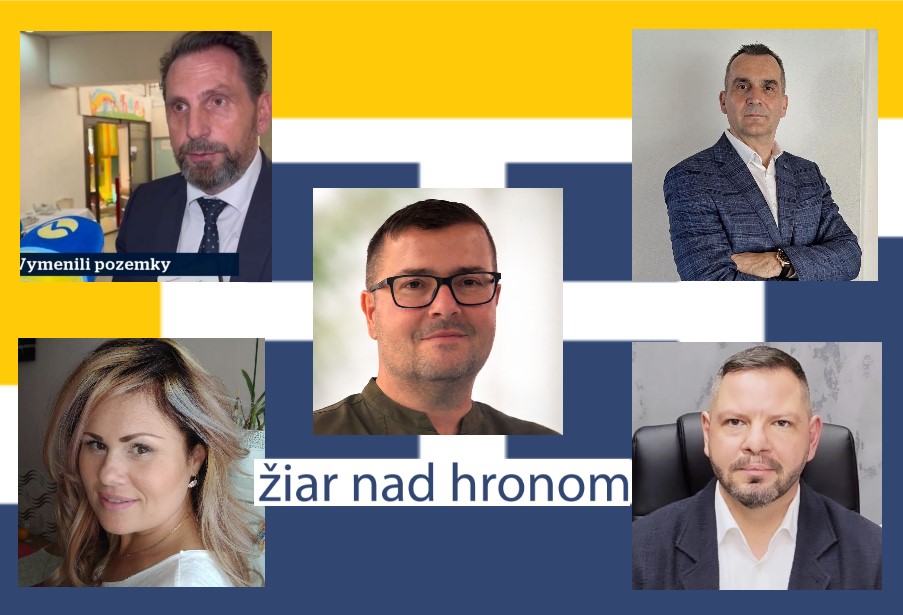 Kandidáti na primátora mesta Žiar nad Hronom v komunálnych voľbách 24.10.2026 _zdroj_reportáž TV Markíza 12.12.2024, FB Marek Baláž, archív RK, FB Petra Mazúrová a FB Pavel Svetlík