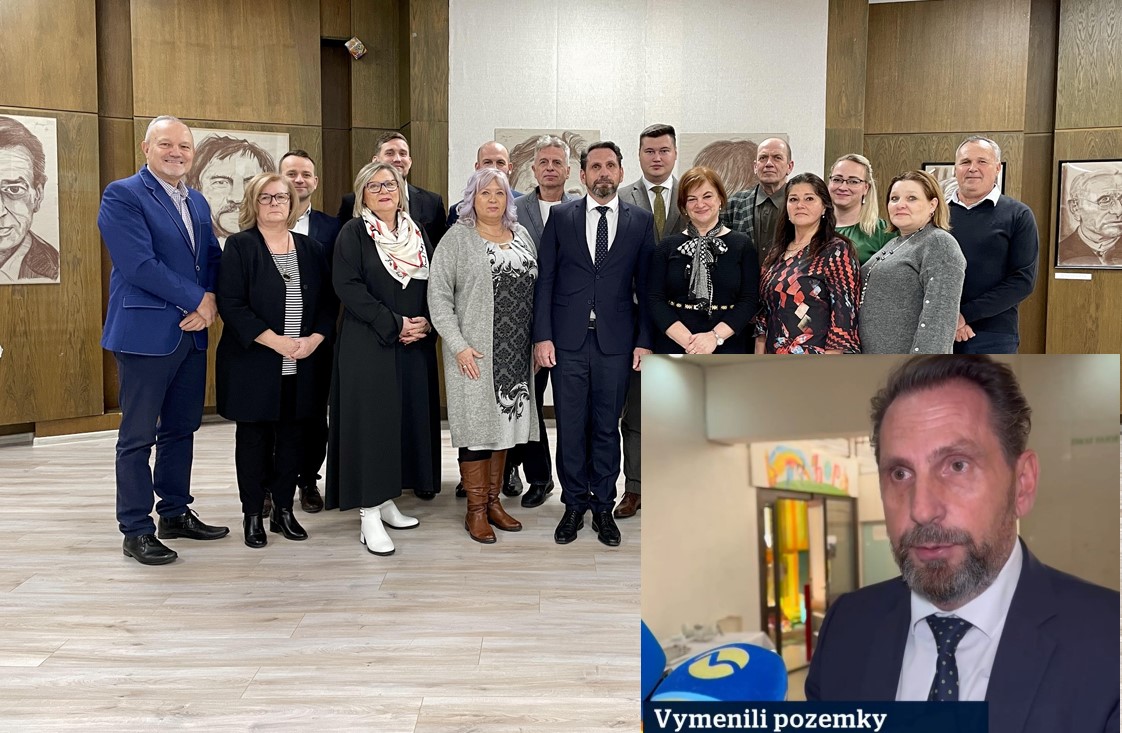 Primátor mesta a poslanci MsZ v Žiari nad Hronom 12.12.2024 a Peter Antal na záberoch televízie Markíza/ zdroj: web mesta a www.markiza.sk